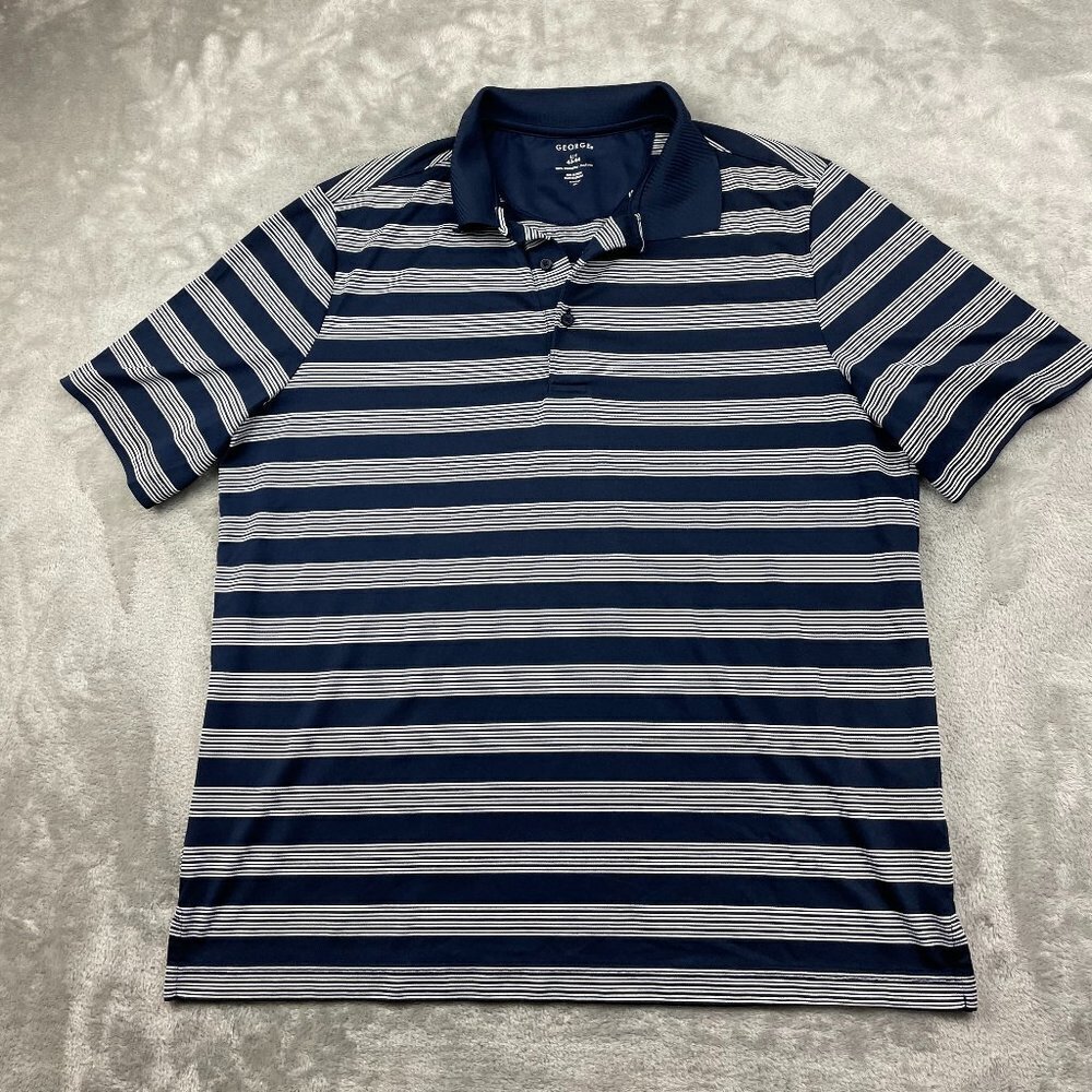 George Active Wear Short Sleeve Polo Shirt Men's Size Large 42-44